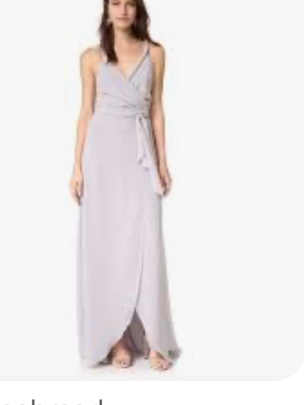 Ceremony by Joanna August Pale Gray Braided-Strap Wrap Maxi Dress - Picture 2 of 7